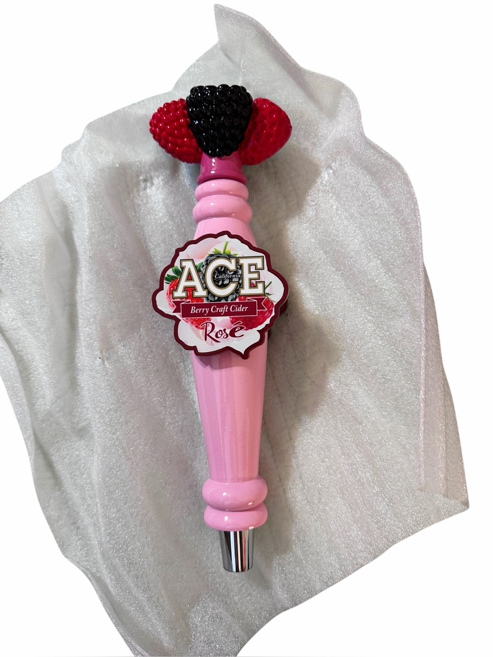 ACE Berry Rosé Craft Cider Beer Tap Handle Figural Berries New in Box